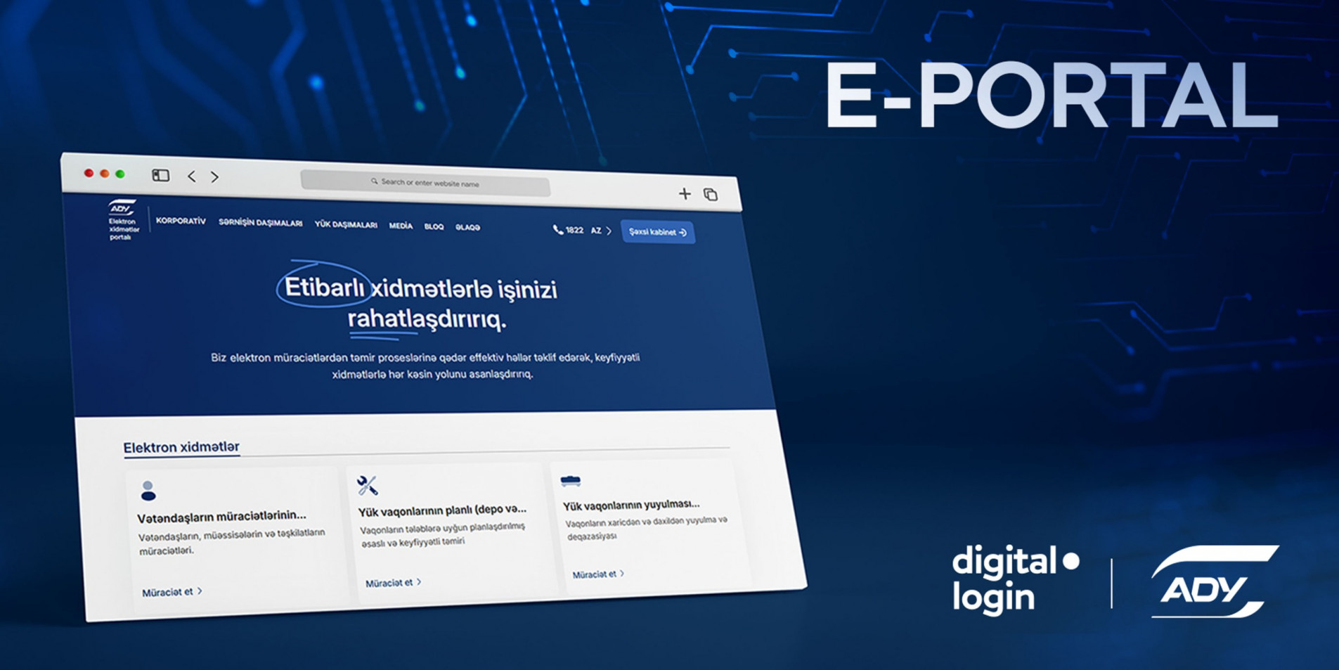 Vahid rəqəmsal məkanın qurulmasında növbəti addım – ADY elektron portalı “digital.login” ilə daha sürətli!