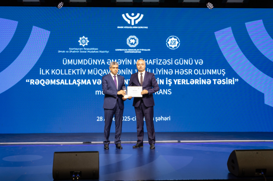 ADY Ümumdünya Əməyin Mühafizəsi Günü münasibətilə mükafatla təltif edilib